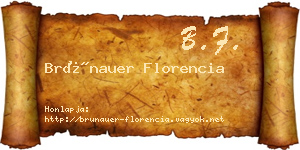Brünauer Florencia névjegykártya